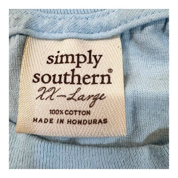 Simply Southern Georgia Map Graphic T-Shirt XXL 100% Cotton Light Blue Peaches - Picture 8 of 8
